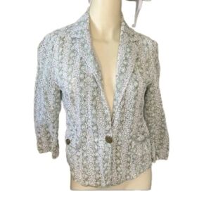 Anthropologie Taikonhu Floral Eyelet Blazer | Romantic Cottagecore| Size 8